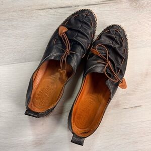 Spring Step Berna Black Leather Shoes, Size 42